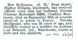 McDonald Thomas (Stockport Adv., 18 October 1918)