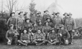 Pegram Albert George (middle row, fifth from left, photo taken on Salisbury Plains several weeks before they were sent to France)