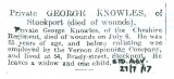 Knowles George (Stockport Adv., 27 July 1917)