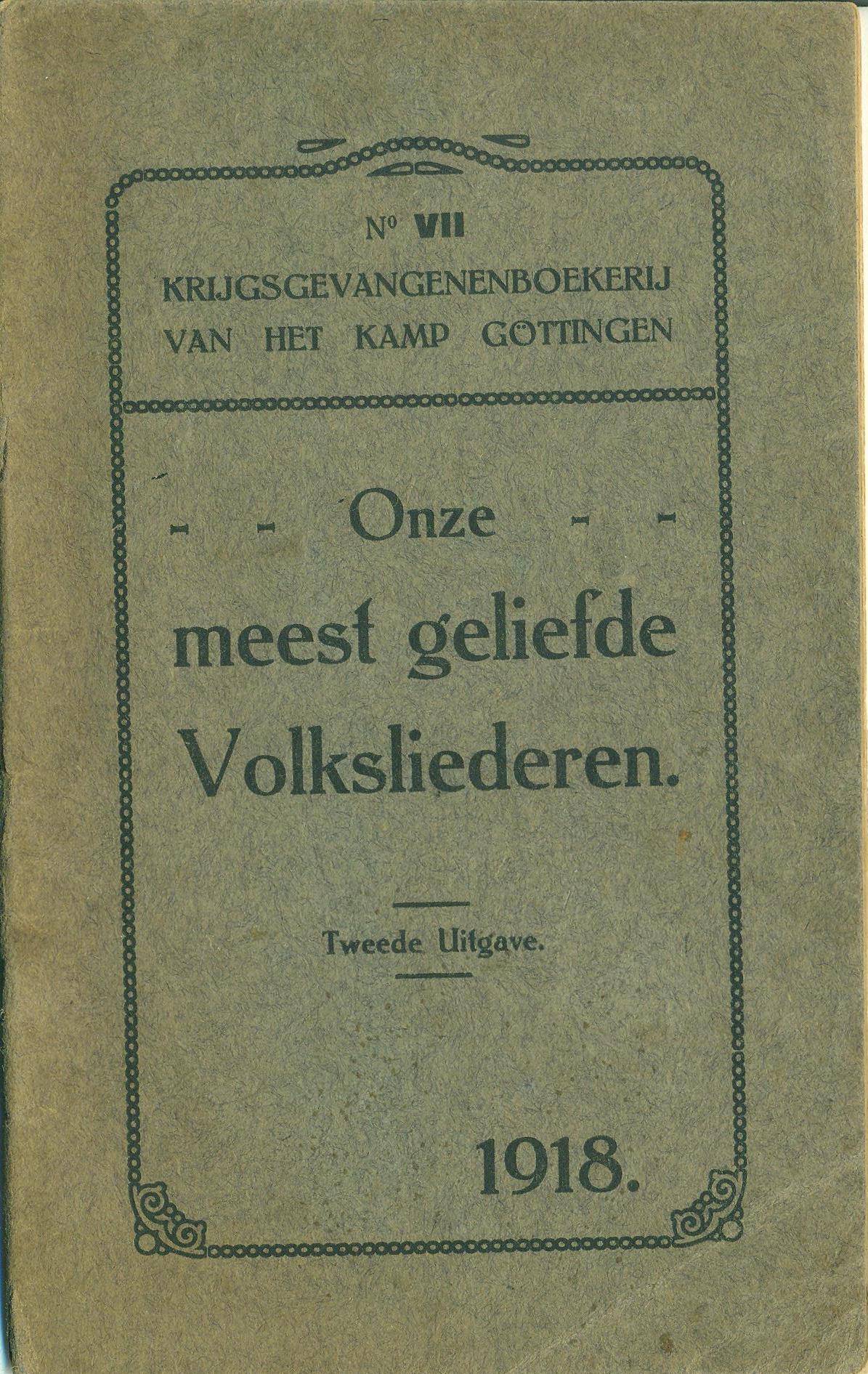 un recueil de chansons 1918
