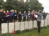 De Kompanen - koor uit Eeklo - klaar om In Flanders Fields te zingen, remembrance September 2018